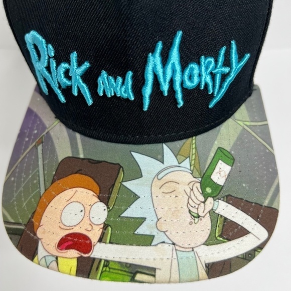 Adult Rick & Morty Snap Back Hat Ball Cap Adult Swim Festival EDC Rave - Picture 3 of 8
